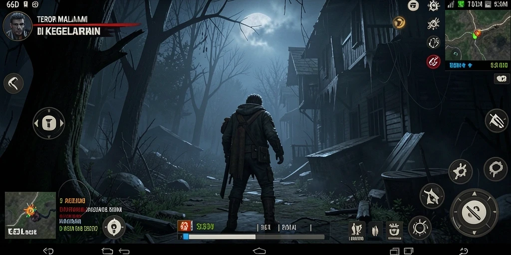 Tampilan gameplay mencekam di dalam kegelapan.