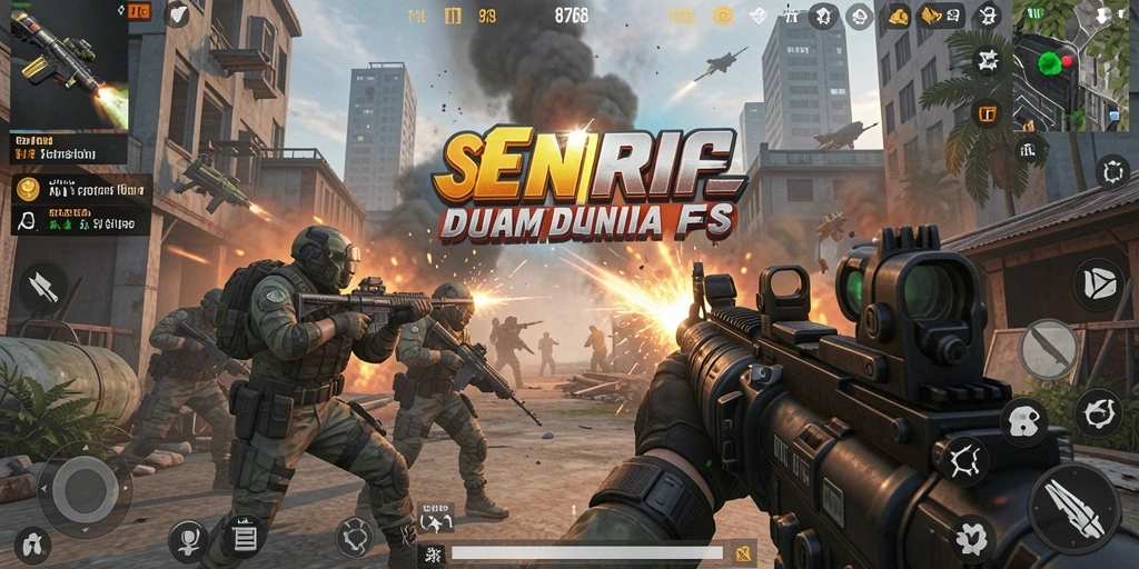 Screenshot dari gameplay seru di <strong>8768</strong> dengan aksi tembak-menembak yang intens.