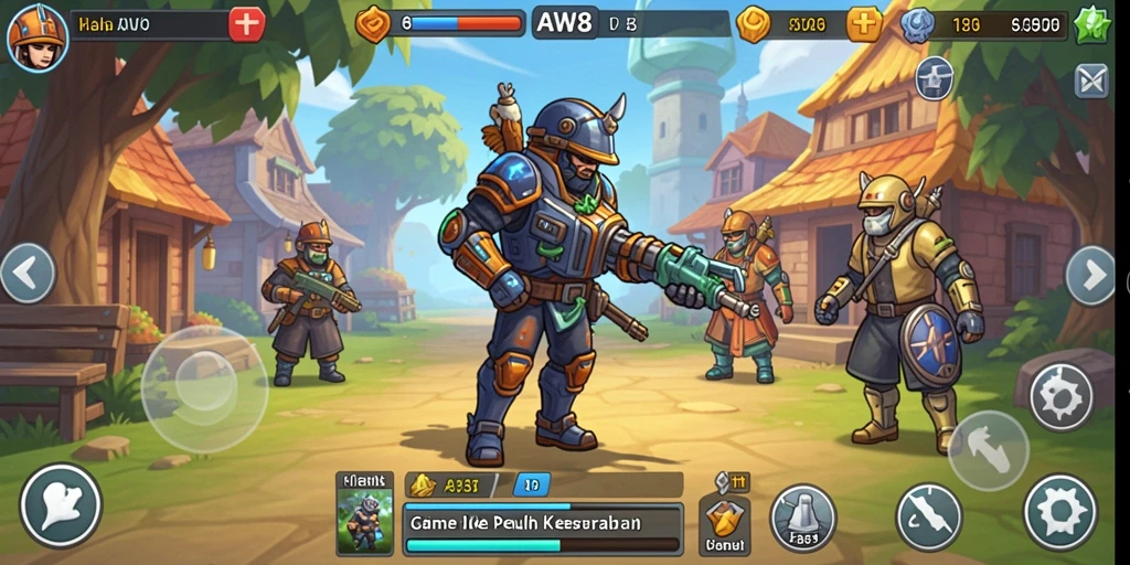 Screenshot gameplay AW8 yang menampilkan aktivitas Idle yang seru.