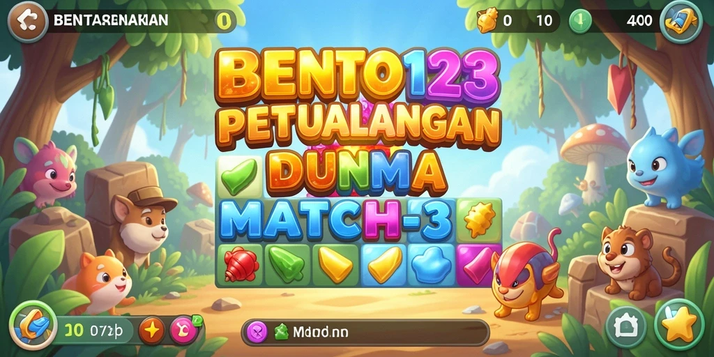 Tangkapan layar BENTO123 menampilkan gameplay Match-3 yang mengasyikkan.