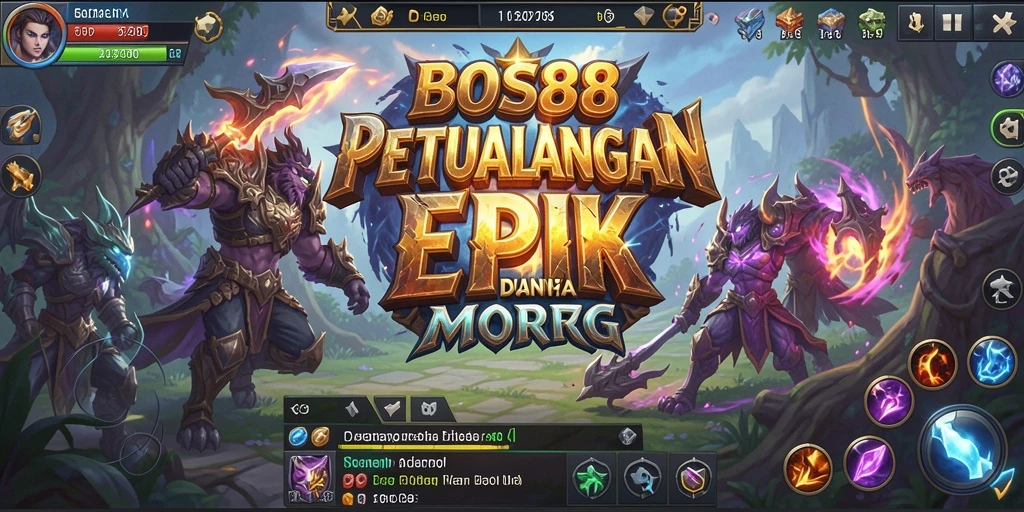 Tampilan gameplay epik dan petualangan seru di BOS88.