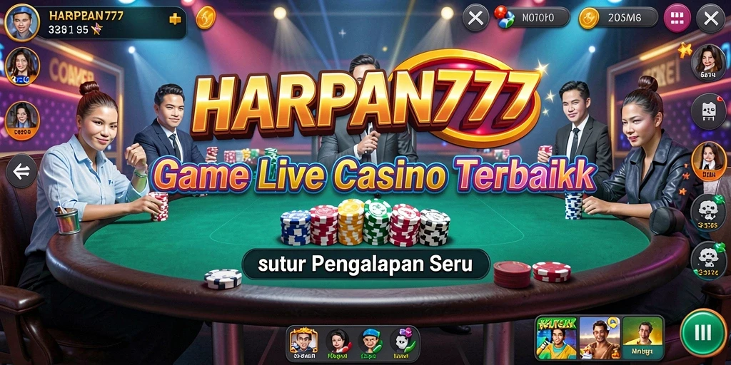Screenshot menampilkan pengalaman langsung bermain Live Casino di HARAPAN777.