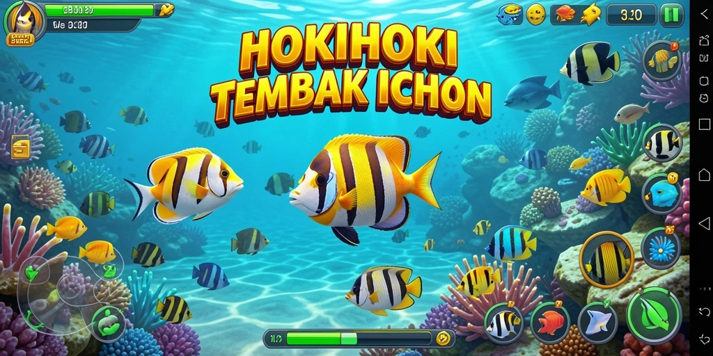Screenshot HOKIHOKI menampilkan aksi menembak ikan yang seru.