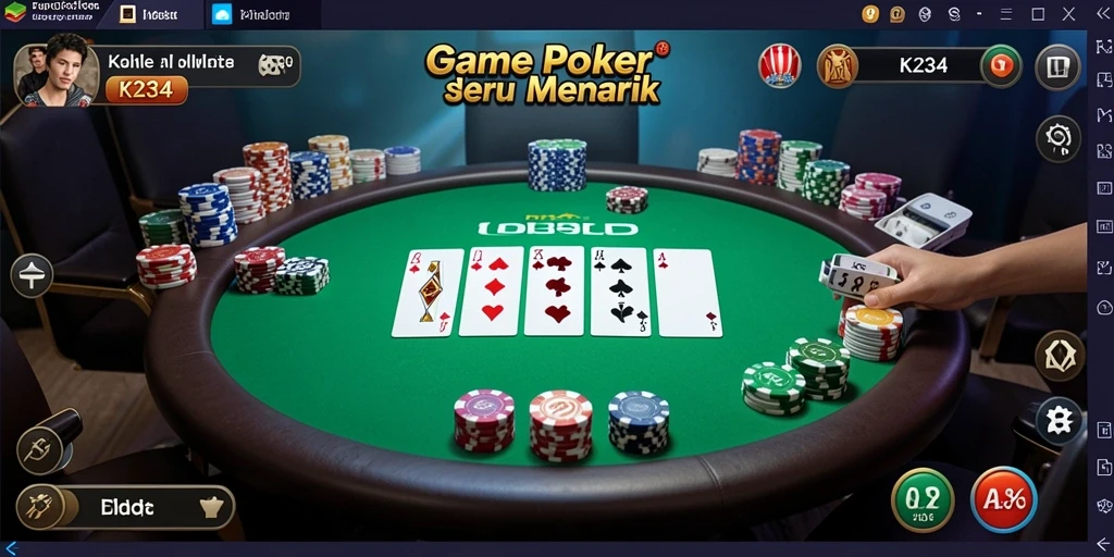 Screenshot gameplay K234 yang menampilkan keseruan bermain Poker.