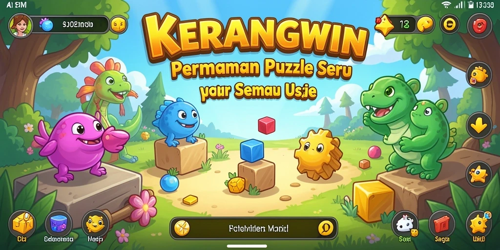Tampilan gameplay KERANGWIN yang seru dan menantang puzzle.