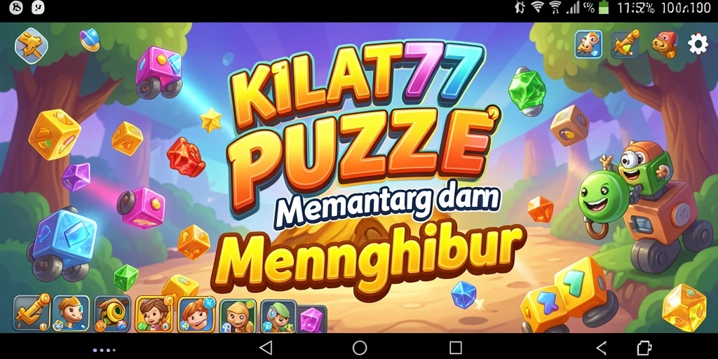 Tangkapan layar gameplay KILAT77 menampilkan puzzle warna-warni yang menantang.