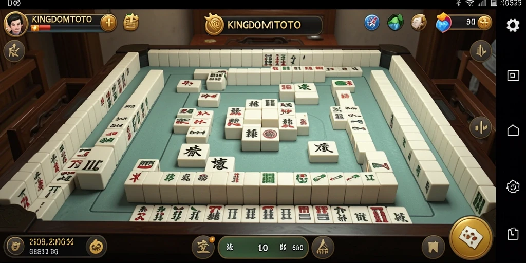 Tampilan gameplay KINGDOMTOTO yang menarik dalam permainan Mahjong.