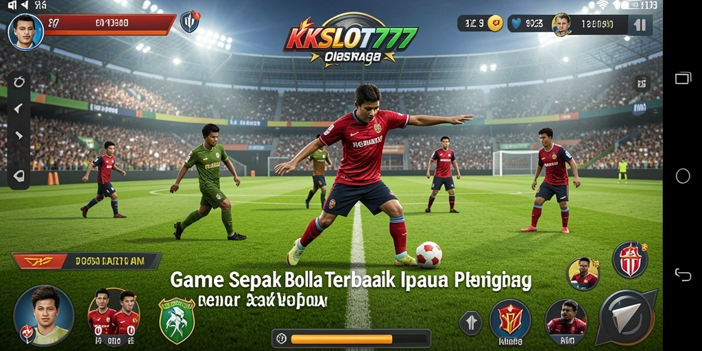 Tampilan gameplay menarik dalam KKSLOT777 dengan aksi sepak bola yang mendebarkan.