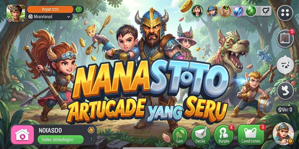 Screenshot NANASTOTO menunjukkan suasana gameplay yang dinamis dan penuh warna.