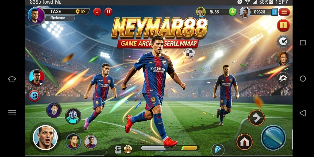 Screenshot gameplay NEYMAR88 menunjukkan aksi seru dan interaksi pemain.