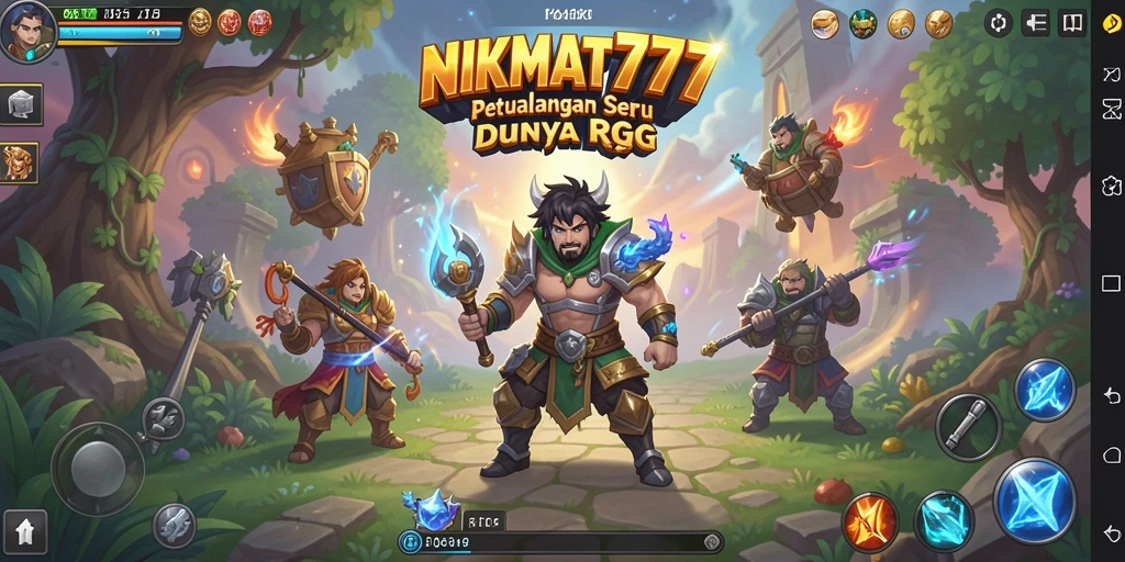 Screenshot NIKMAT777 menampilkan aksi pertempuran seru di dunia RPG.