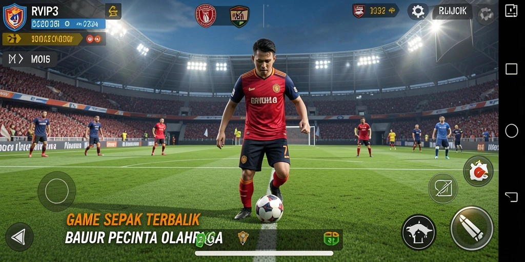 Tampilan gameplay menarik dari RVIP3 dengan aksi sepak bola yang seru.