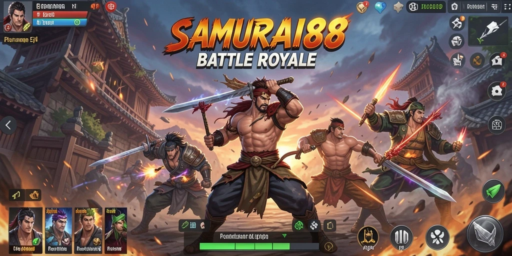Tangkapan layar gameplay SAMURAI88 yang mendebarkan dalam pertempuran Battle Royale.