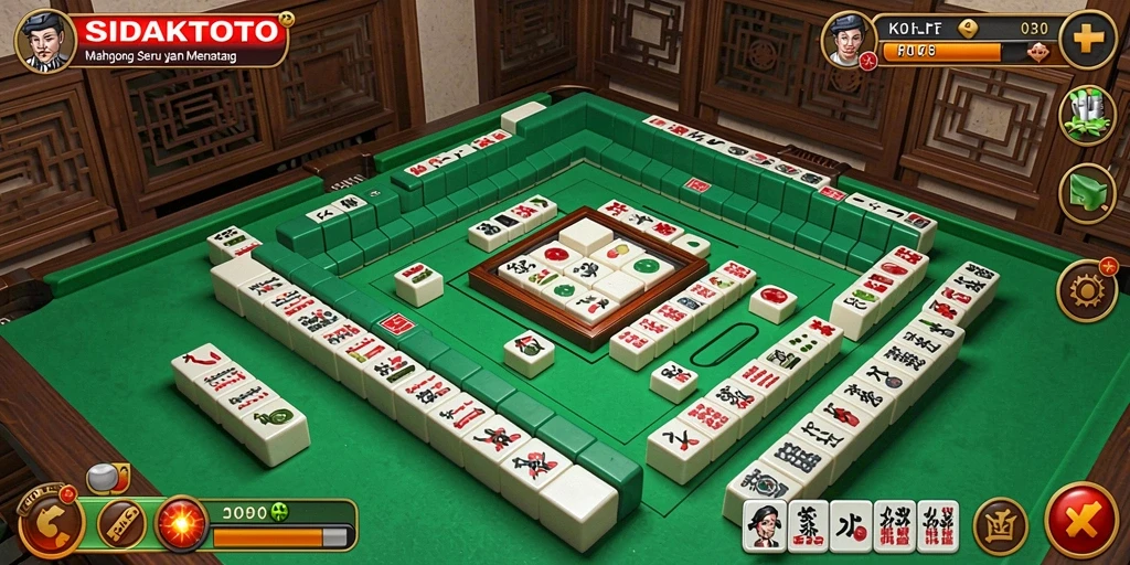 Tampilan gameplay seru dalam permainan Mahjong SIDAKTOTO.