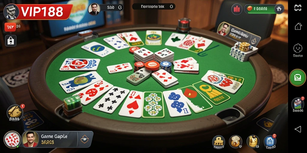 Tampilan menarik dari gameplay Gaple di VIP188.