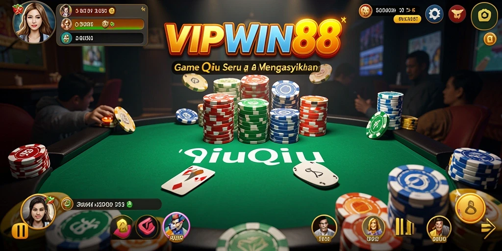 Screenshot utama VIPWIN88 menampilkan gameplay QiuQiu yang seru.